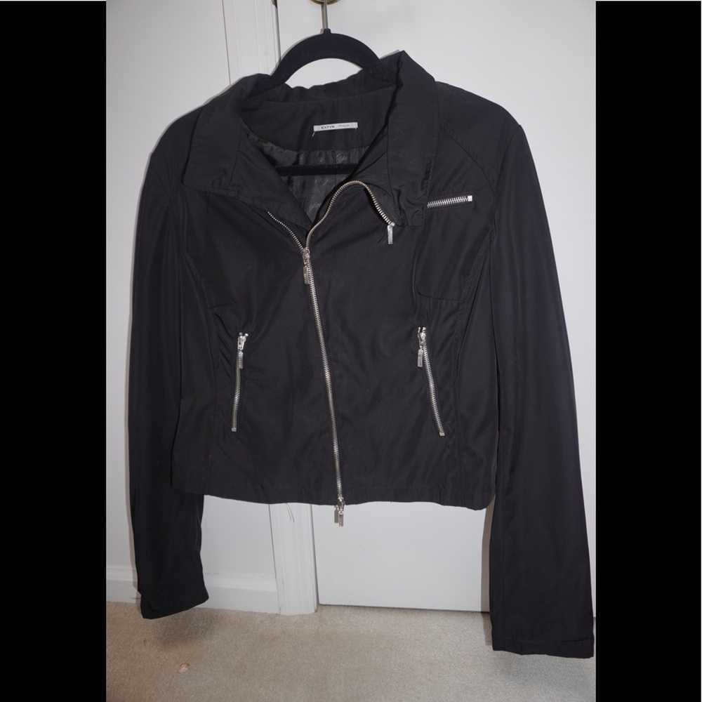 Extyn Italia Black Cropped Moto Jacket